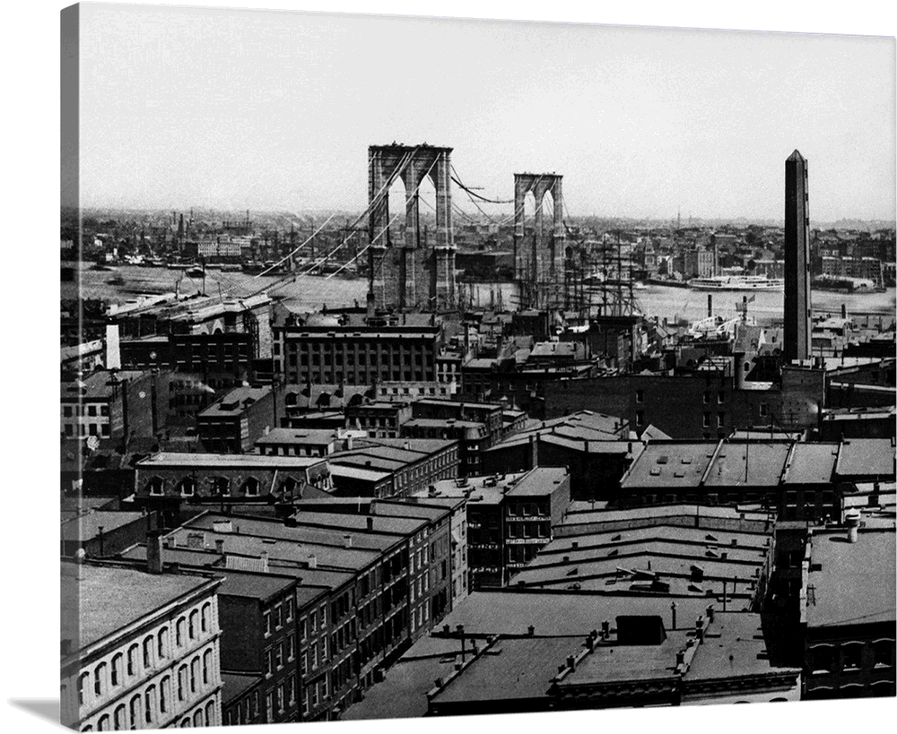 Puente de Brooklin en construccion, 1880 Puente de Brooklin en construccion, 1880