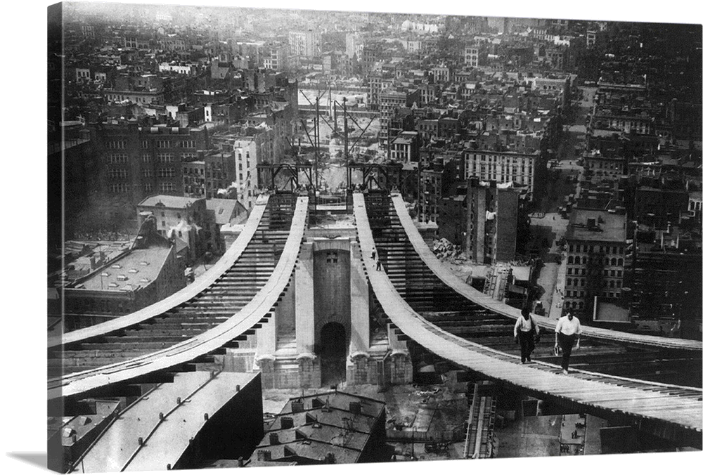 Puente de Manhatan en construccion, 1910 Puente de Manhatan en construcción, 1910